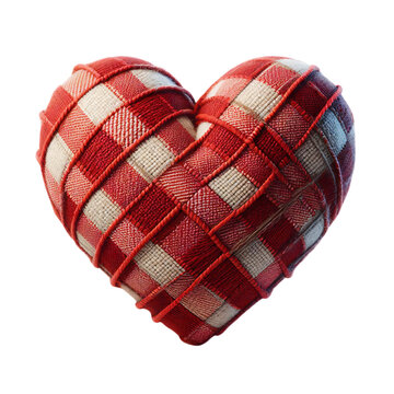 3d 2d Heart element with checkered texture and strings Festa Junina de São João for composition
