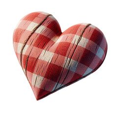 Fototapete - 3d 2d Heart element with checkered texture and strings Festa Junina de São João for composition
