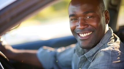 Poster - The Smiling Man in Car