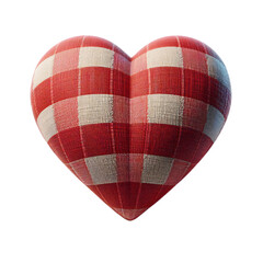 Fototapete - 3d 2d Heart element with checkered texture and strings Festa Junina de São João for composition
