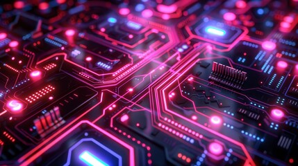 Modern Technology Concept: Futuristic server Abstract background circuit board futuristic server