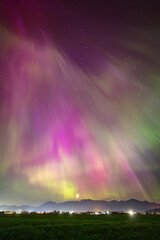 amazing night sky with northern lights