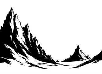a big mountain with hills vector silhouette, a desert vector silhouette