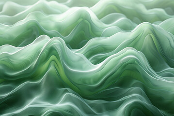 Wall Mural - Background of green wave with a lot of detail