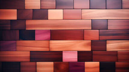 Wall Mural - Glossy Wooden Mosaic Wall