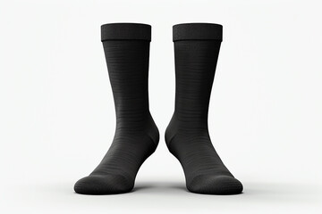 Blank black socks design mockup isolated clipping path