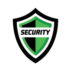 Canvas Print - Security Shield logo vector art illustration, a Strong Sign security logo isolated white background