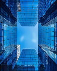 Wall Mural - View of skyscrapers in downtown at day