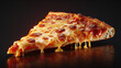 © Pavithiran - A slice of fried, hot Italian pizza with sticky cheese. Generative AI