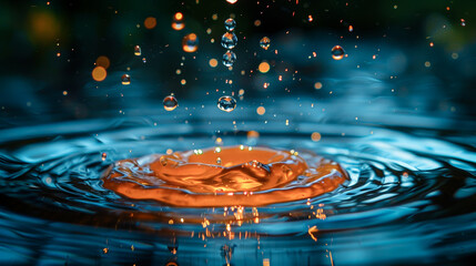 Wall Mural - Macro shot of a water drop