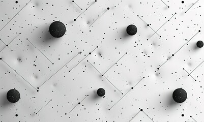 Wall Mural - A white background with black dots and a black circle