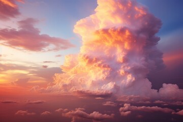 Wall Mural - Celestial Canvas Cloudcore at Sunset