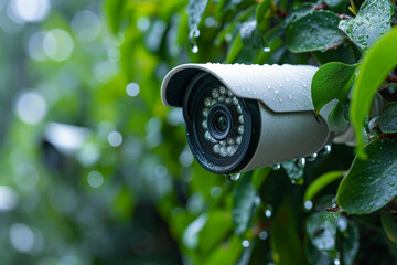 cctv camera. Surveillance cameras. CCTV cameras on a green background close-up with space for text. home security system concept