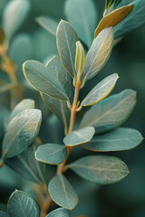 Aufkleber - A close-up of the tip of an olive branch, showing new growth and fresh leaves,
