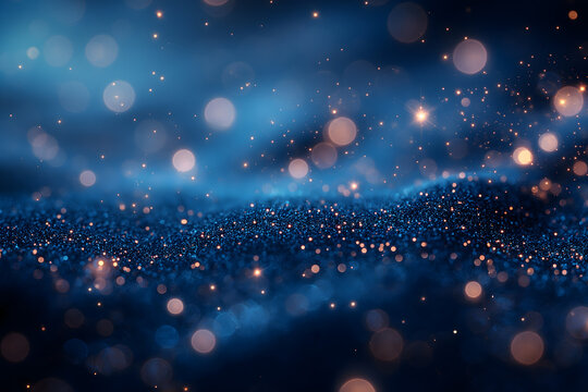 Enchanting Blue Glitter with Bokeh Effect Magical Background