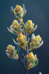 Poster - A macro shot of the tiny buds on an olive branch, with a soft-focus background,