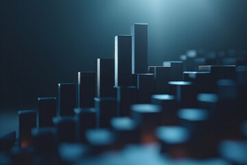 Leinwandbilder - An animation of a bar graph with bars that grow taller over time, representing increasing sales,