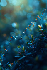 Leinwandbilder - A line graph with a line that moves upward in a smooth, continuous motion, symbolizing business growth,