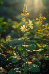 Leinwandbilder - An animation of a plant growing and producing more leaves and flowers, symbolizing business expansion and diversification,