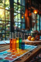 Leinwandbilder - A visual of a bar graph with different colored bars, each representing a key component of a business strategy,