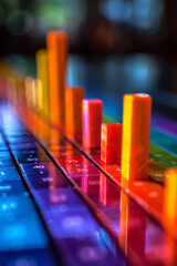 Poster - A visual of a bar graph with different colored bars, each representing a key component of a business strategy,