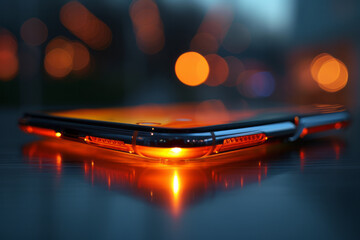 Poster - A close-up of a foldable smartphone, highlighting its flexible screen technology,