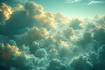 Poster - A visual of different cloud service models (IaaS, PaaS, SaaS) represented by layered clouds,