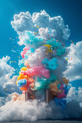 Poster - A visual of a cloud storage solution with different file types being uploaded and organized,