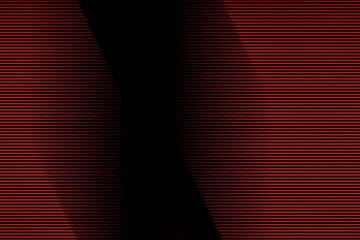 Poster - Abstract pattern of horizontal red lines on a black background with shadows
