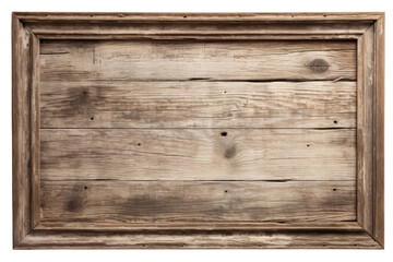 Old Rustic Wooden Frame isolated on transparent background, png, cut out.