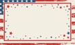 © SKIMP Art - A blank white rectangular frame with a red border and blue stars on an isolated background with the colors of the American flag Generative AI