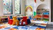 © Elisaveta - Children playroom with colorful furniture and educational toys