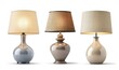 © Neha Focus - collection Set of different decor styles of retro vantage and modern bedside nightstand lighting table lamp for interior decoration furniture cutouts, precise isolated on background, Generative AI