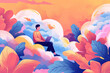 © Katalin - a man sitting on a cloud with a laptop