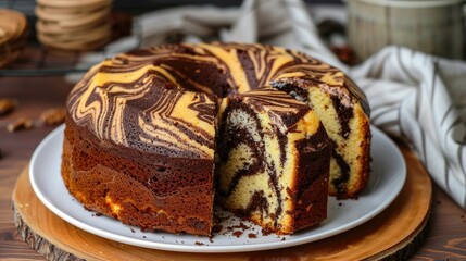 Poster - A marble cake is also known as a zebra cake due to its streaked appearance from light and dark batters lightly blended together