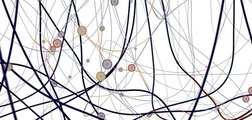 Fototapete - Global network background. Connecting triangles. Globe of the earth. abstract planet in space. 3d rendering