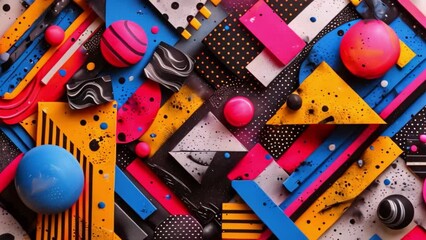 Poster - An abstract artwork showcasing a variety of vibrant colors and unconventional shapes, blending harmoniously on the canvas.