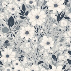 Wall Mural - seamless pattern filled with various florals showcasing