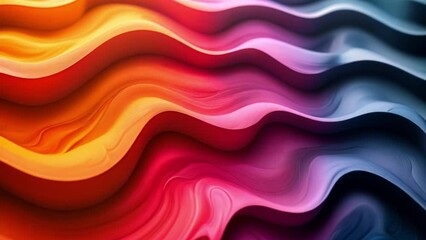 Poster - Various colors merge in wavy lines on a dynamic background, creating a vibrant and abstract visual display.
