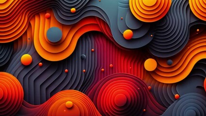 Poster - An abstract artwork showcasing vibrant orange and blue hues in intricate patterns and textures.