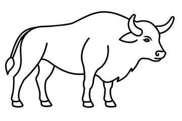 Wall Mural - line art of a buffalo