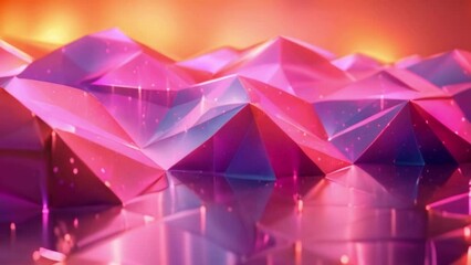 Poster - Red and blue pyramids arranged neatly on a table, forming a colorful geometric display.