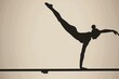 © Lucija - graceful silhouette of gymnast performing routine on balance beam artistic gymnastics vector illustration