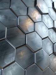 Wall Mural - Hexagonal Metal Wall Pattern