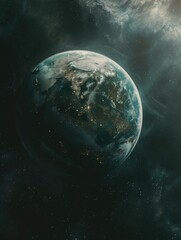 Wall Mural - earth at night from space