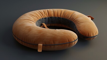 A 3D render of a comfortable neck pillow for travel