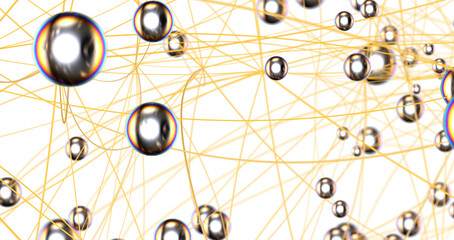 Poster - The structure of the network connection of points and lines. Data technology.