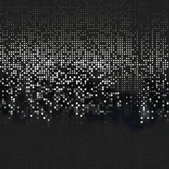 Sticker - Abstract digital data technology square black and grey pattern pixel background with copy space. Modern futuristic trendy gradient pixel design.