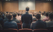 © Akilmazumder - Public speaker talking in front of audience, Successful businessman holds business conference for the press, Speaker at Business Conference and Presentation