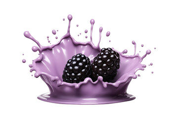 Poster - Blackberries in yogurt splash